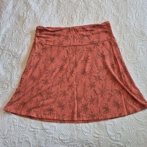 Toad & Co women's XL orange skirt with flower design, elastic waist EUC